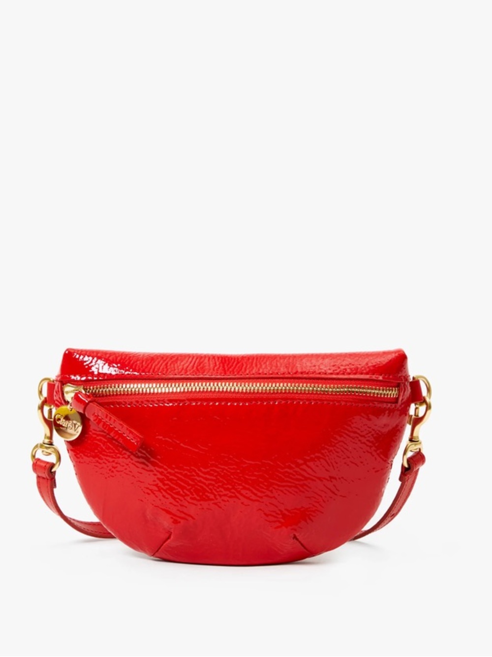 CLARE V PETITE FANNY PUCKER PATENT RED Color Like New
